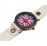 Womage 523 Orologio analogico - desing bandiera UK - quadrante rotondo (bianco)